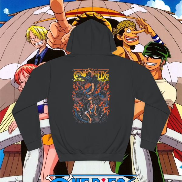 One Piece- Fire Unleashed “Blue Flame Luffy” Hoodie